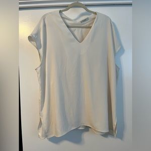 MMLaFleur white linen short sleeve shirt, size +2